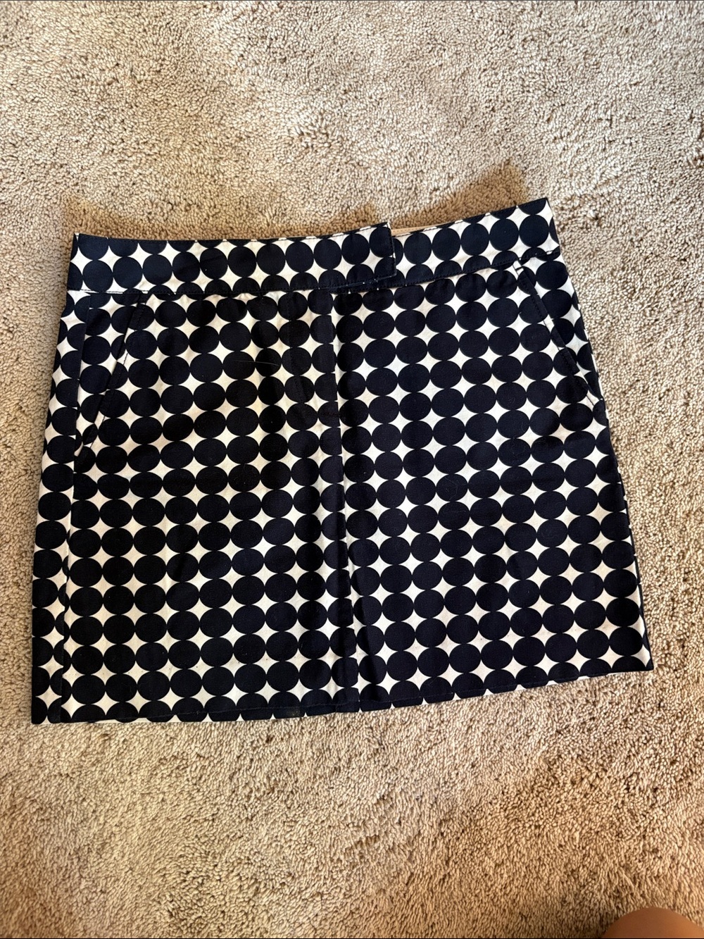 J. Crew Black and White Polka Dot Mini Skirt